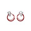 Earring 006 Red Silver