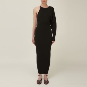 Dress Wet Mono Shoulder in Black
