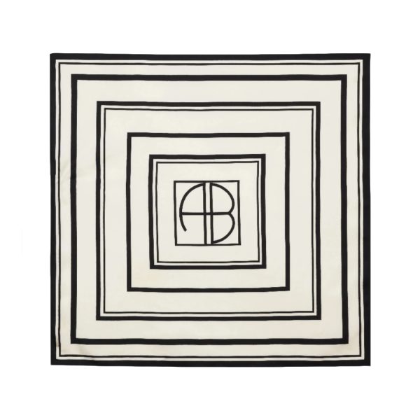 Scarf York Monogram in Black & Ivory - Image 4