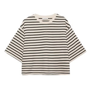 Tee Myers Crop in Black French Terry
