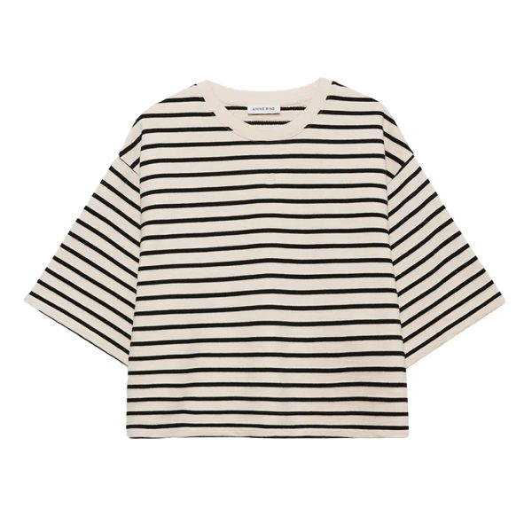 Tee Myers Crop in Black French Terry