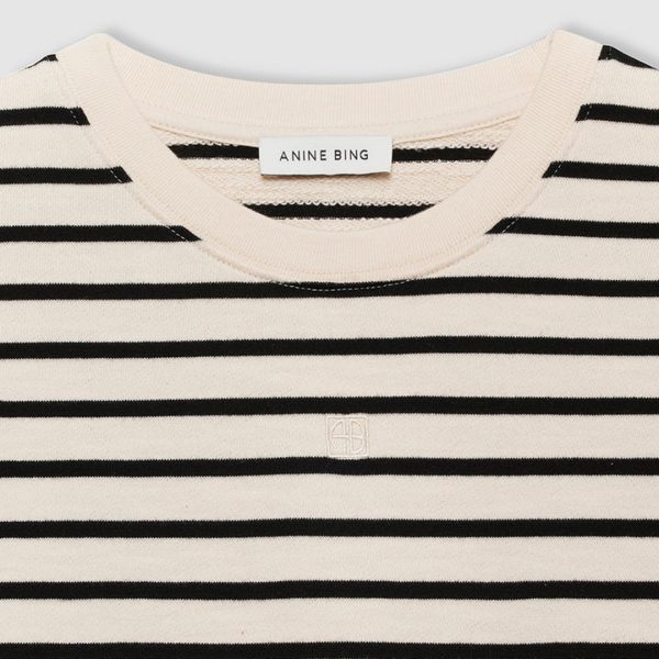 Tee Myers Crop in Black French Terry - Image 3
