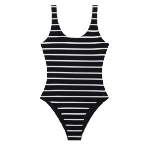 Swimsuit Jace in Black & Cream Stripe