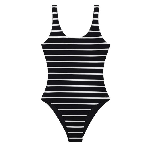 Swimsuit Jace in Black & Cream Stripe