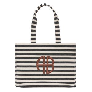 Tote Lara in Black & Natural Stripe