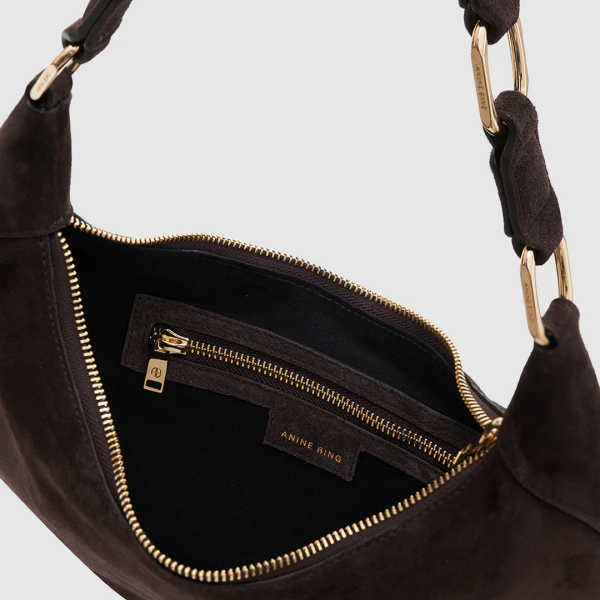 Bag Kate Hobo in Dark Brown Suede - Image 3