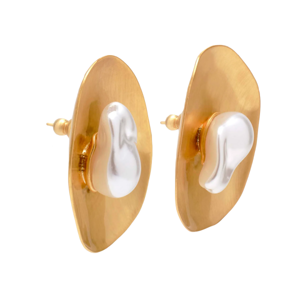 Earrings Marzia in Brushed Brass - Image 2