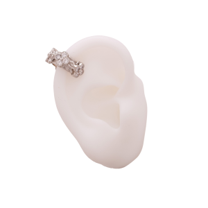 Ear Cuff Crystal in Silver