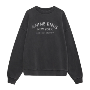 Sweatshirt Miles NY in Washed Black