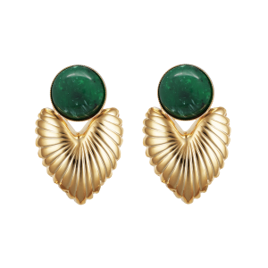 Earrings Omega Heart in Green