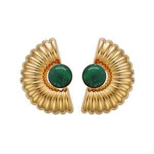 Earrings Omega Arch in Green