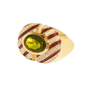 Ring Zèbre in Quartz Vert