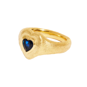 Ring Cœur in Quartz Bleu
