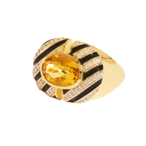 Ring Zèbre in Quartz Jaune